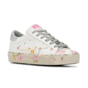 Golden Goose Pink Floral Platform Sneakers